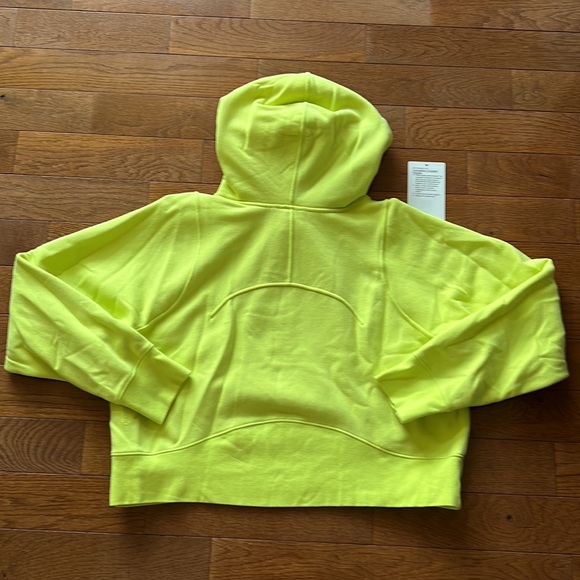 🔥LULULEMON CROPPED LOUNGEFUL HOODIE/JACKET-ELECTRIC LEMON-12🔥 - Picture 7 of 16